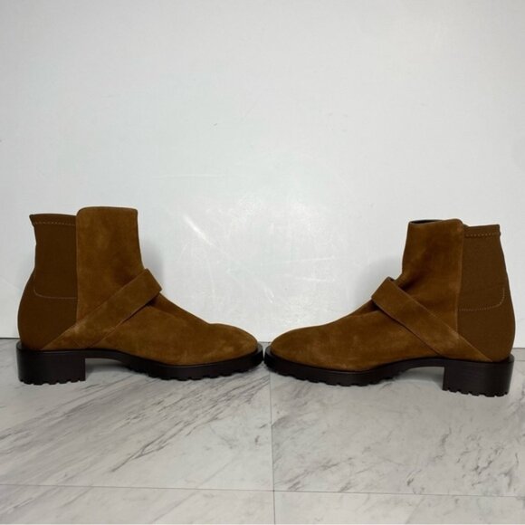 New! Stuart Weitzman Luxering Brown Suede Bootie 8B - Picture 5 of 14